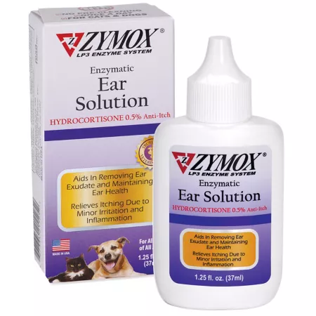 Zymox Ear Cleaning Solution for Dogs and Cats 1.25 oz. Dog Ear Care