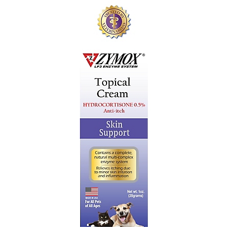 Zymox 0.5% Hydrocortisone Topical Cream for All Animals, 1 oz.