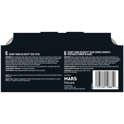 Image showing  Home Delights Adult Beef Stew and Slow Cooked Chicken Wet Dog Food Variety pk., 3.5 oz., 12 pk.