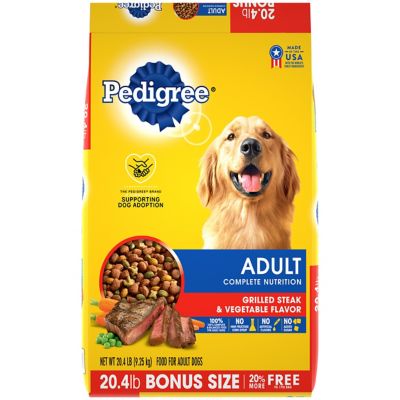 pedigree adult complete nutrition grilled steak & vegetable flavor dry dog food