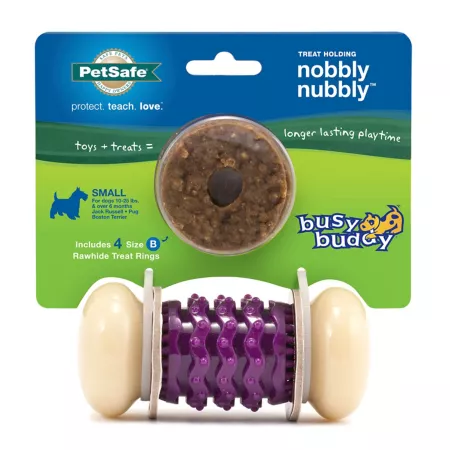 PetSafe Busy Buddy Nobbly Nubbly Treat Holding Dog Toy - Powerful Chewers - Small Dog Chew Toys