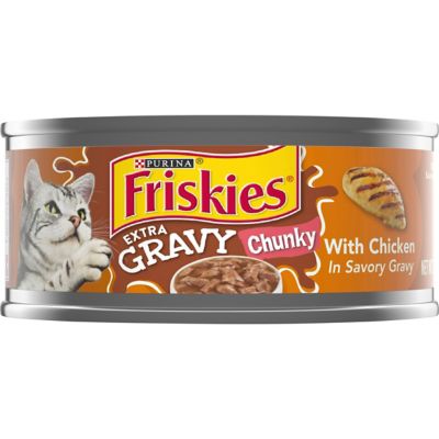 Purina Friskies Extra Gravy Adult Chunky Chicken in Gravy Wet Cat Food, 5.5 oz. Can