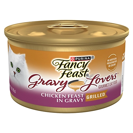 Fancy Feast Gravy Lover's Adult Grilled Chicken Feast in Gravy Wet Cat Food, 3 oz. Can