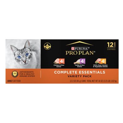 Purina Pro Plan Gravy, High Protein Wet Cat Food Variety pk., Complete Essentials Chicken and Turkey Favorites