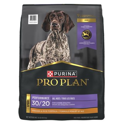 Purina Pro Plan Adult Sport Performance 30/20 High-Protein Chicken and Rice Formula Dry Dog Food, 18 lb. Bag