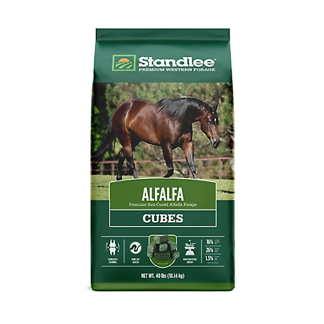 Standlee Premium Western Forage Premium Alfalfa Hay Cube Horse Feed, 40 lb.
