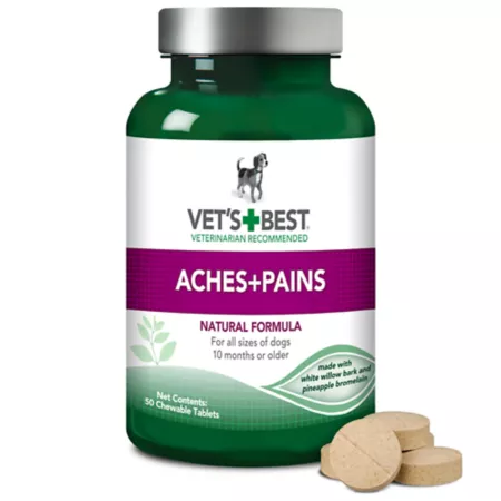 Vet's Best Non-Aspirin Aches and Pains Chewable Tablets for Dogs 50 ct Dog Hip & Joint Care