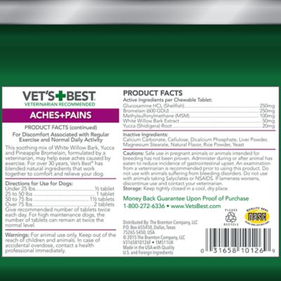Image showing  Aspirin-Free Aches and Pains Chewable Supplement Tablets for Dogs, 50 ct.