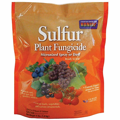 Bonide Sulfur Plant Fungicide, 4 lb. Ready-to-Use Micronized Spray or Dust for Organic Gardening, Controls Common Diseases
