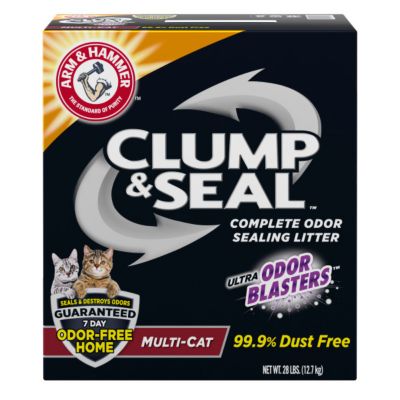 Arm & Hammer Clump & Seal Unscented Clumping Multi-Cat Cat Litter, 28 lb. Box