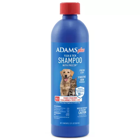 Adams Plus Lightly Scented Flea and Tick Shampoo with Precor for Cats 12 oz. Cat Flea & Tick Shampoo