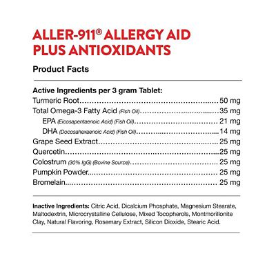 Image showing  Aller-911 Skin and Coat Allergy Aid Tablets for Cats and Dogs, 60 ct.