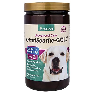 NaturVet ArthriSoothe-GOLD Joint Supplement Chewable Tablets for Dogs, Level 3