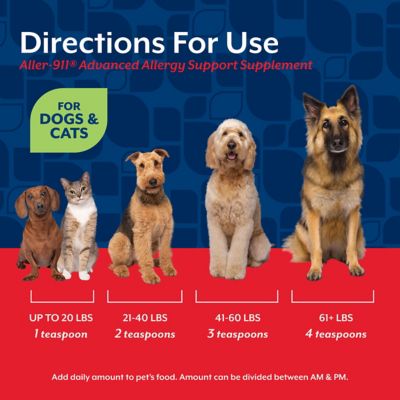 Image showing 5 th NaturVet Aller-911 Advanced Allergy Aid Formula Powder for Dogs and Cats, 60 Day