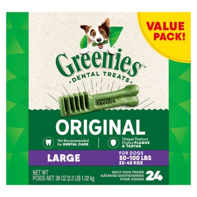 Greenies Original Large Natural Dog Dental Care Chews Oral Health Dog Treats, 36 oz. (24 Treats) Great breath treat for the fur babies