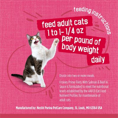 Image showing 6 th Purina Friskies Prime Filets With Salmon & Beef in Sauce Wet Cat Food, 5.5 oz.