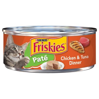 Purina Friskies Pate Wet Cat Food, Chicken & Tuna Dinner 5.5 oz. Can