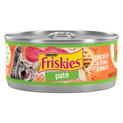 Friskies Pate Wet Cat Food, Chicken & Tuna Dinner - 5.5 oz. Can