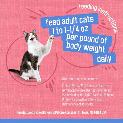 Image showing 7 th Purina Friskies Shreds with Salmon in Sauce Recipe Wet Cat Food, 5.5 oz.