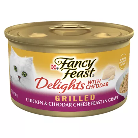 Fancy Party Delights with Cheddar Grilled Chicken and Cheddar Cheese Feast in Sauce 3 oz. Wet Cat Food