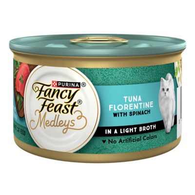 Purina Fancy Feast Medleys Tuna Florentine With Spinach in a Light Broth, 3 oz.