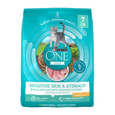 Purina ONE Sensitive Stomach, Sensitive Skin, Natural Dry Cat Food, +Plus Sensitive Skin and Stomach Formula