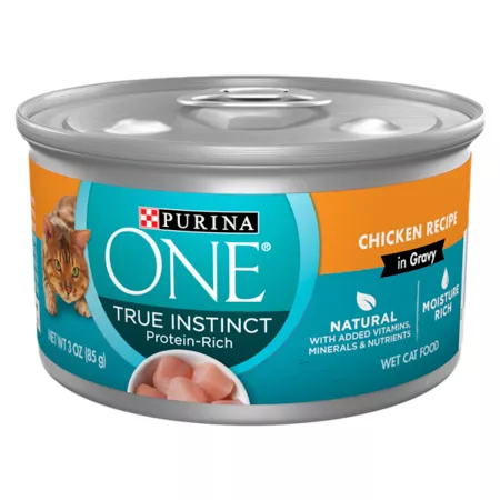 Purina ONE Natural True Instinct Chicken Recipe in Gravy Wet Cat Food 3 oz. Wet Cat Food