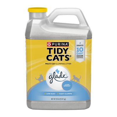 Tidy Cats Purina Glade Clear Springs Scented Clumping Clay Cat Litter, Multi-Cat, 20 lb. Jug