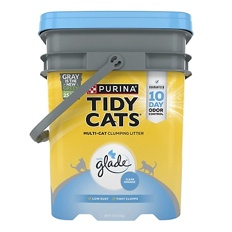 Tidy Cats Purina Clumping Cat Litter, Glade Clear Springs Multi Cat Litter - 35 lb. Pail