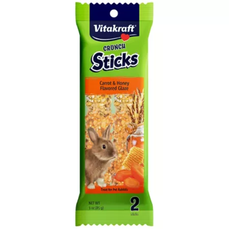 Vitakraft Carrot Honey Crunch Sticks Rabbit Chew Treats 2 ct Small Pet Treats