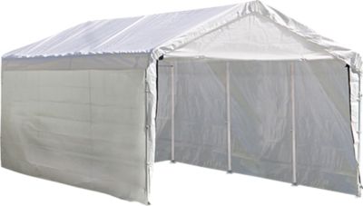 ShelterLogic 10 ft. x 20 ft. Max AP Canopy 3-in-1 4-Rib Frame White Cover Enclosure and Extension Kits
