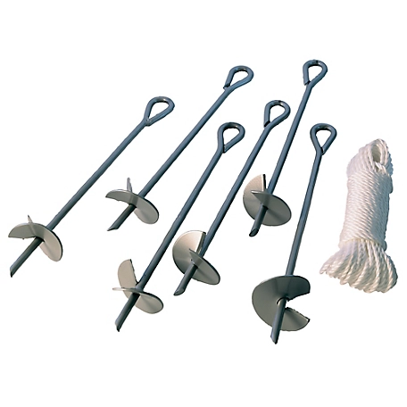 ShelterLogic 15 in. Auger Reusable Canopy Anchors, 6-Pack
