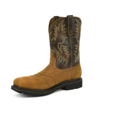 Image showing  Men's Sierra Wide Square Steel Toe Work Boots, Light Brown