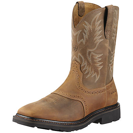 Ariat Men's Sierra Wide Square Steel Toe Work Boots, Light Brown
