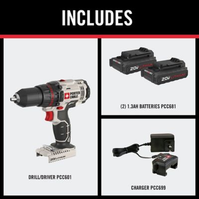 Porter Cable v Max 1 2 In Lithium Ion Cordless Drill Driver Kit Pcc601lb At Tractor Supply Co