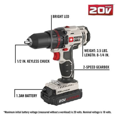 Porter Cable v Max 1 2 In Lithium Ion Cordless Drill Driver Kit Pcc601lb At Tractor Supply Co