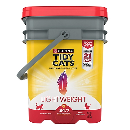 Tidy Cats Purina Light Weight, Low Dust, Clumping Cat Litter 24/7 Performance Multi Cat Litter - 17 lb. Pail