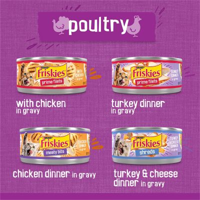 Image showing  Meaty Bits and Prime Filets Adult Turkey and Chicken in Gravy Wet Cat Food Variety Pack, 5.5 oz., 32 Cans