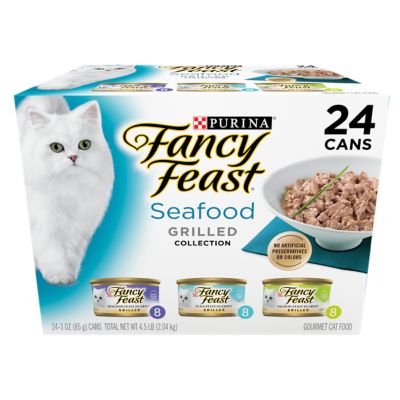 Fancy Feast Grilled Cat Food Seafood Collection in Gravy Cat Food, 24 ct.