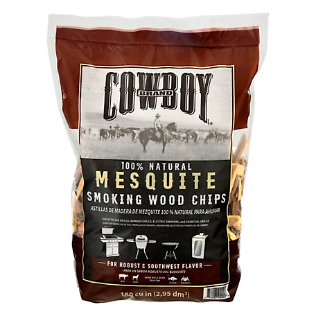 Cowboy Charcoal Mesquite Smoking Wood Chips, 2 lb., 180 cu. in.