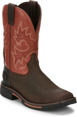 Justin Men's Square Toe Joist Hybred Original Work Boots, 11 in., 10.5 ...