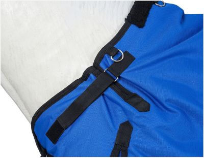 Image showing  250g/1200D Nylon Waterproof Horse Turnout Blanket, Snuggit Neck, Royal Blue