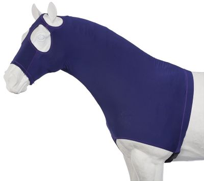 Image showing  100% Spandex Zippered Horse Mane Stay Hood with Wide Elastic Belly Wrap
