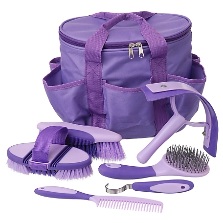 Tough-1 6 pc. Great Grips Horse Grooming Brush Set with Bag