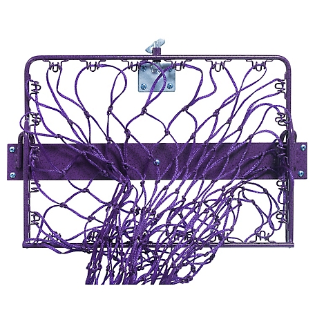 Tough-1 0.5-Bale Easy-Loading Collapsible Hay Hoops Feeder with Net, Purple