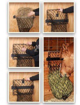 Image showing  0.5-Bale Easy-Loading Collapsible Hay Hoops Feeder with Net, Purple