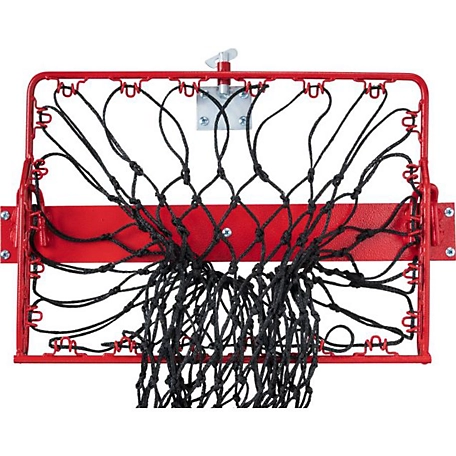 Tough-1 0.5-Bale Original Hay Hoops Collapsible Wall Hay Feeder with Net, Hammered Finish, Red