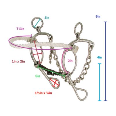 Image showing  7 in. Combination Bit with 5 in. Twisted Mouthpiece and Rope Noseband