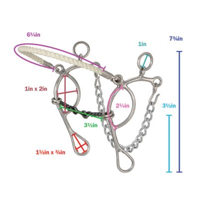 Image showing  7 in. Shank Combination Bit with 5 in. 3 pc. Dogbone Mouthpiece and Rope Noseband
