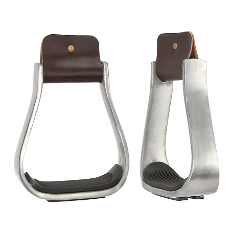 Tough-1 Aluminum Stirrups with Rubber Pads, 3 in. Neck, 2 in. Tread
